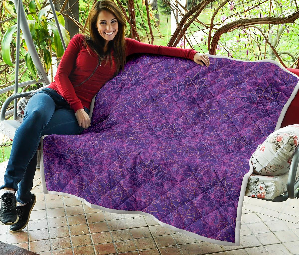 Bohemian Lotus Mandala Style Premium Quilt-JTAMIGO.COM