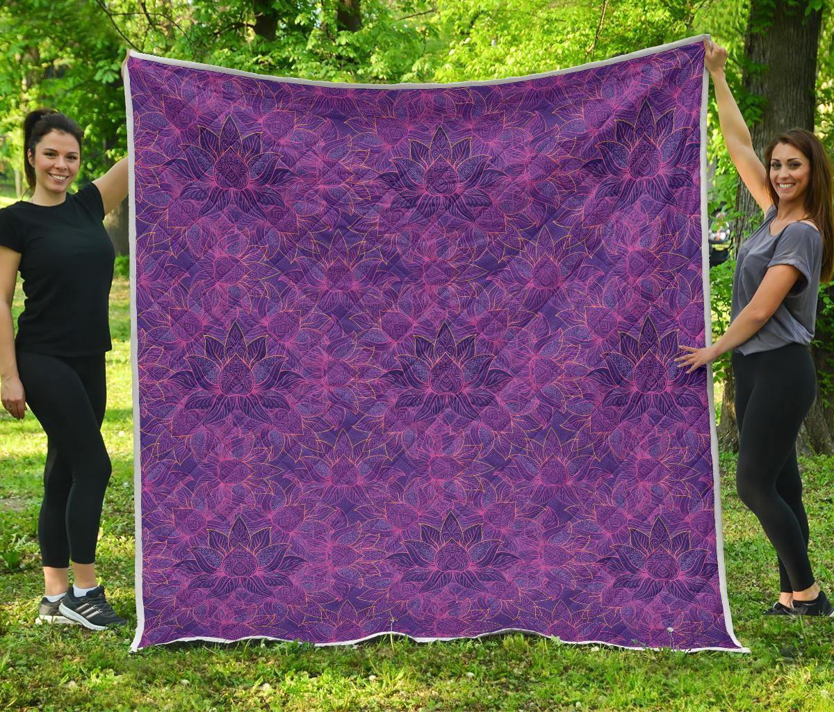 Bohemian Lotus Mandala Style Premium Quilt-JTAMIGO.COM