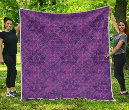 Bohemian Lotus Mandala Style Premium Quilt-JTAMIGO.COM
