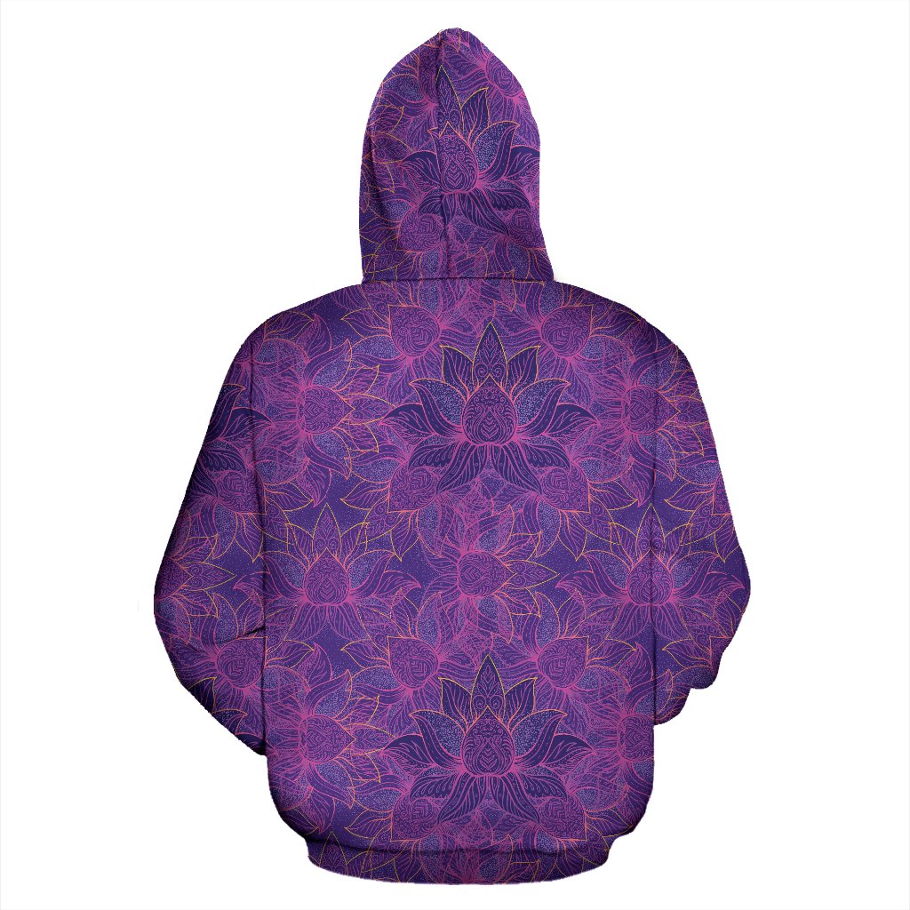 Bohemian Lotus Mandala Style Pullover Hoodie