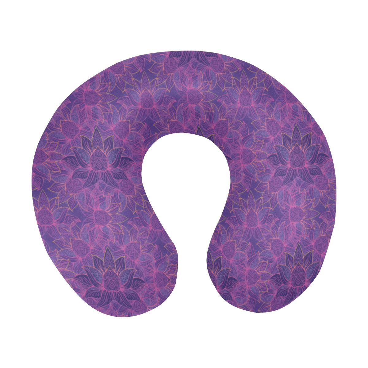 Bohemian Lotus Mandala Style U-Shaped Travel Neck Pillow-JTAMIGO.COM