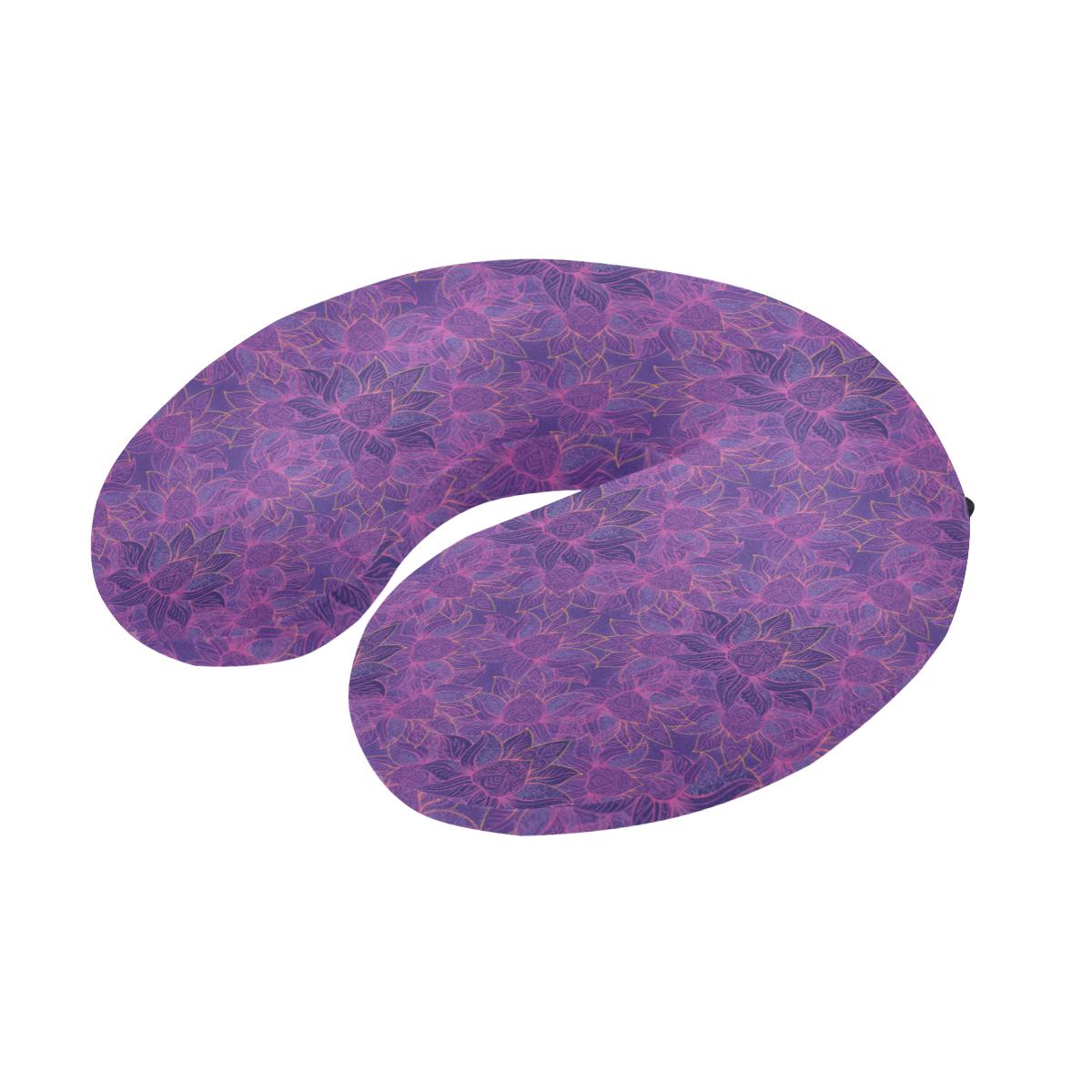 Bohemian Lotus Mandala Style U-Shaped Travel Neck Pillow-JTAMIGO.COM
