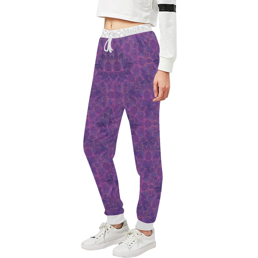 Bohemian Lotus Mandala Style Unisex Casual Sweatpants (Model L11)-JTAMIGO.COM
