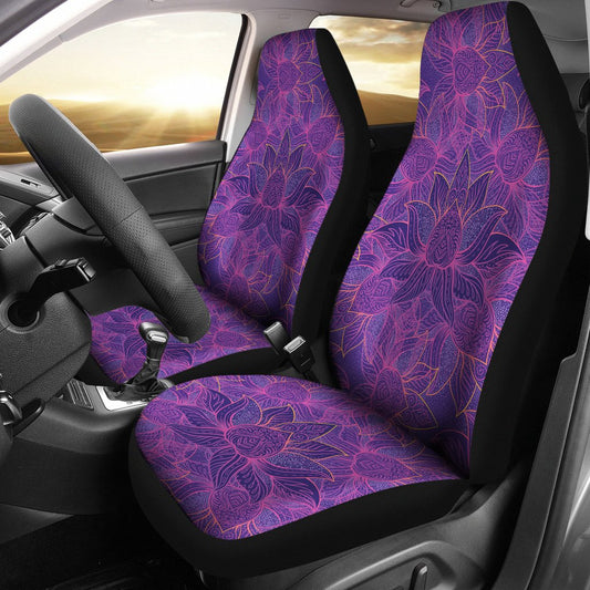 Bohemian Lotus Mandala Style Universal Fit Car Seat Covers