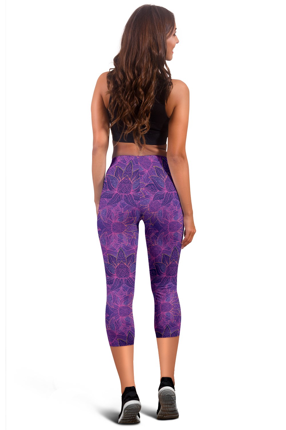 Bohemian Lotus Mandala Style Women Capris