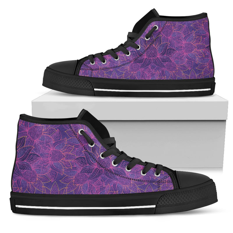 Bohemian Lotus Mandala Style Women High Top Shoes