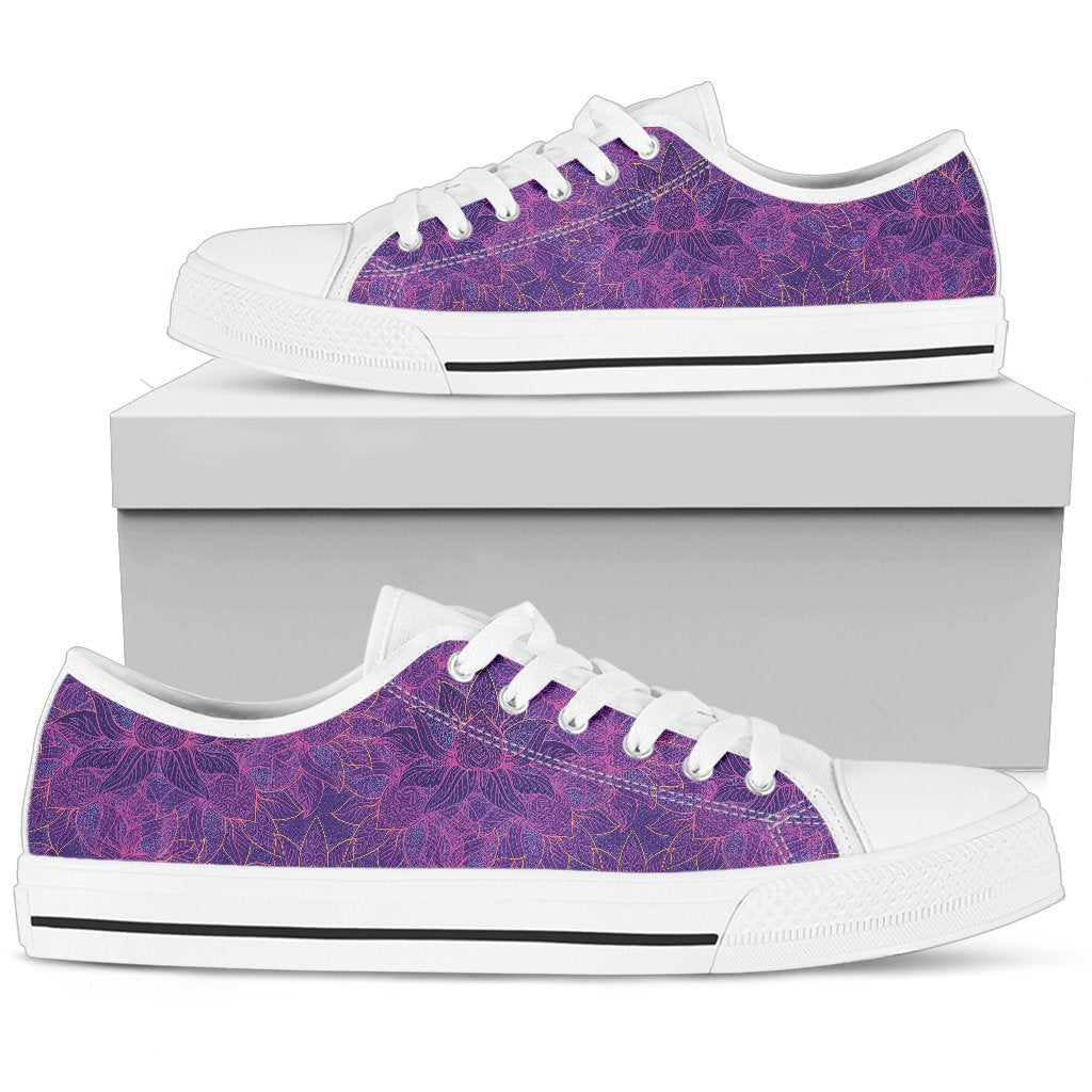Bohemian Lotus Mandala Style Women Low Top Shoes