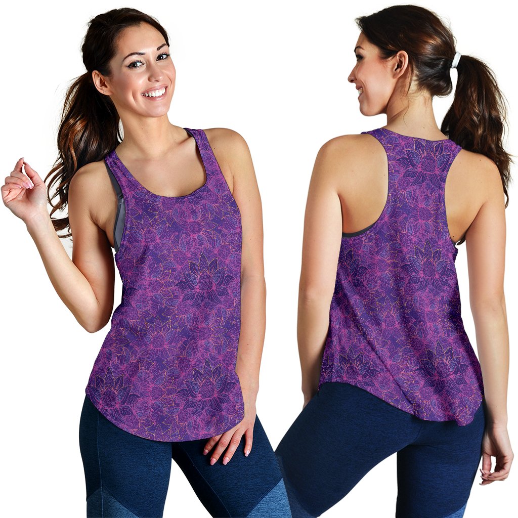 Bohemian Lotus Mandala Style Women Racerback Tank Top