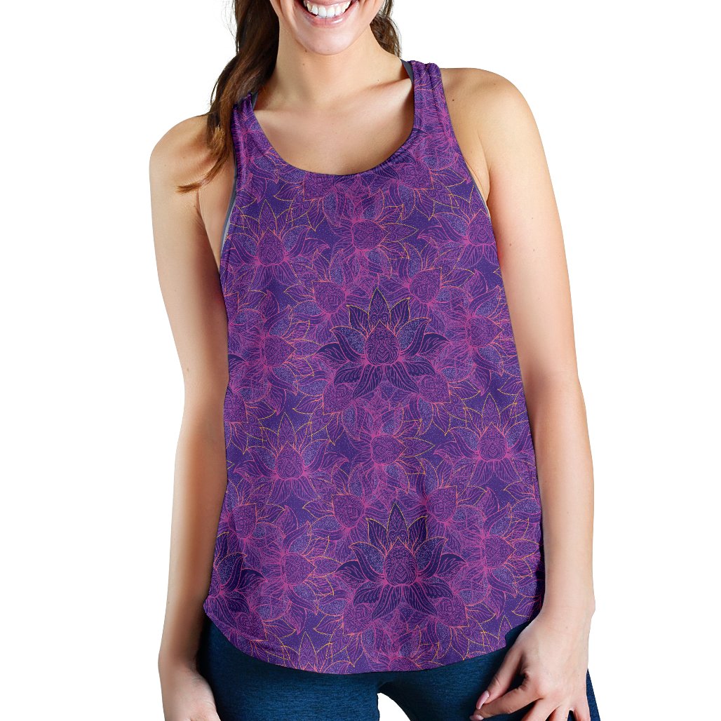 Bohemian Lotus Mandala Style Women Racerback Tank Top