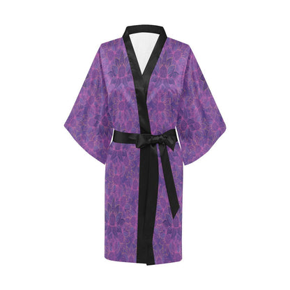 Bohemian Lotus Mandala Style Women Short Kimono Robe