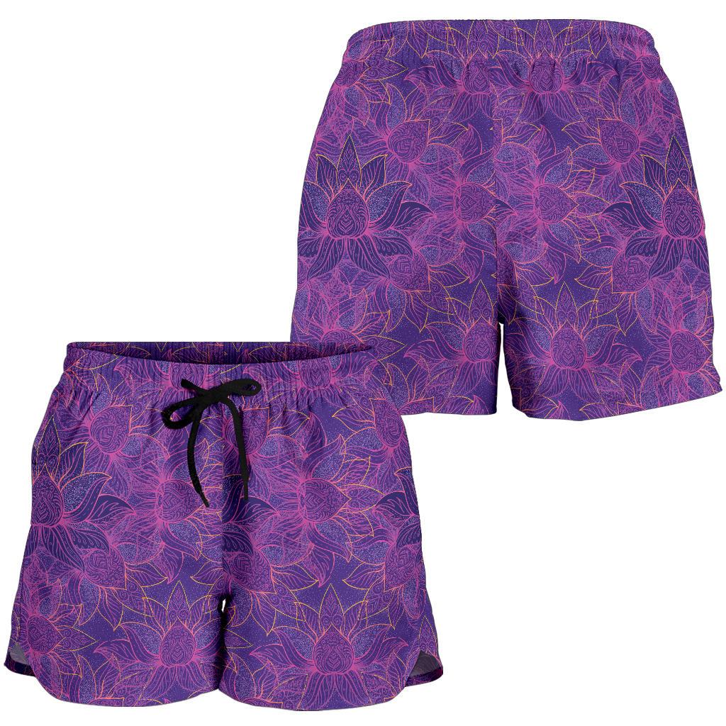 Bohemian Lotus Mandala Style Women Shorts-JTAMIGO.COM