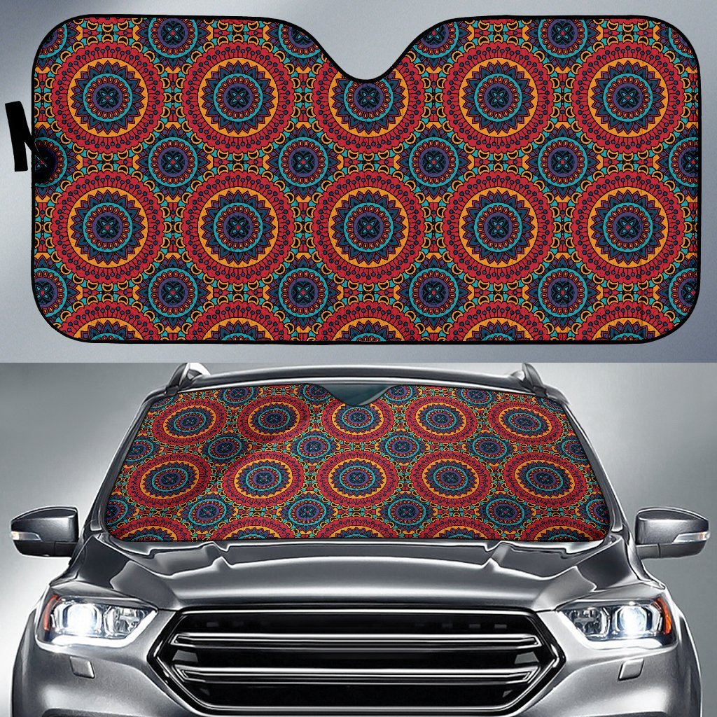 Bohemian Mandala Style Print Car Sun Shade For Windshield
