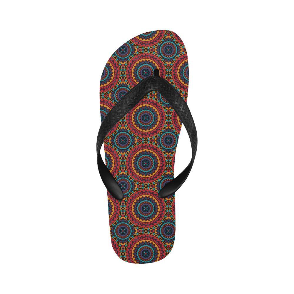 Bohemian Mandala Style Print Flip Flops-JTAMIGO.COM