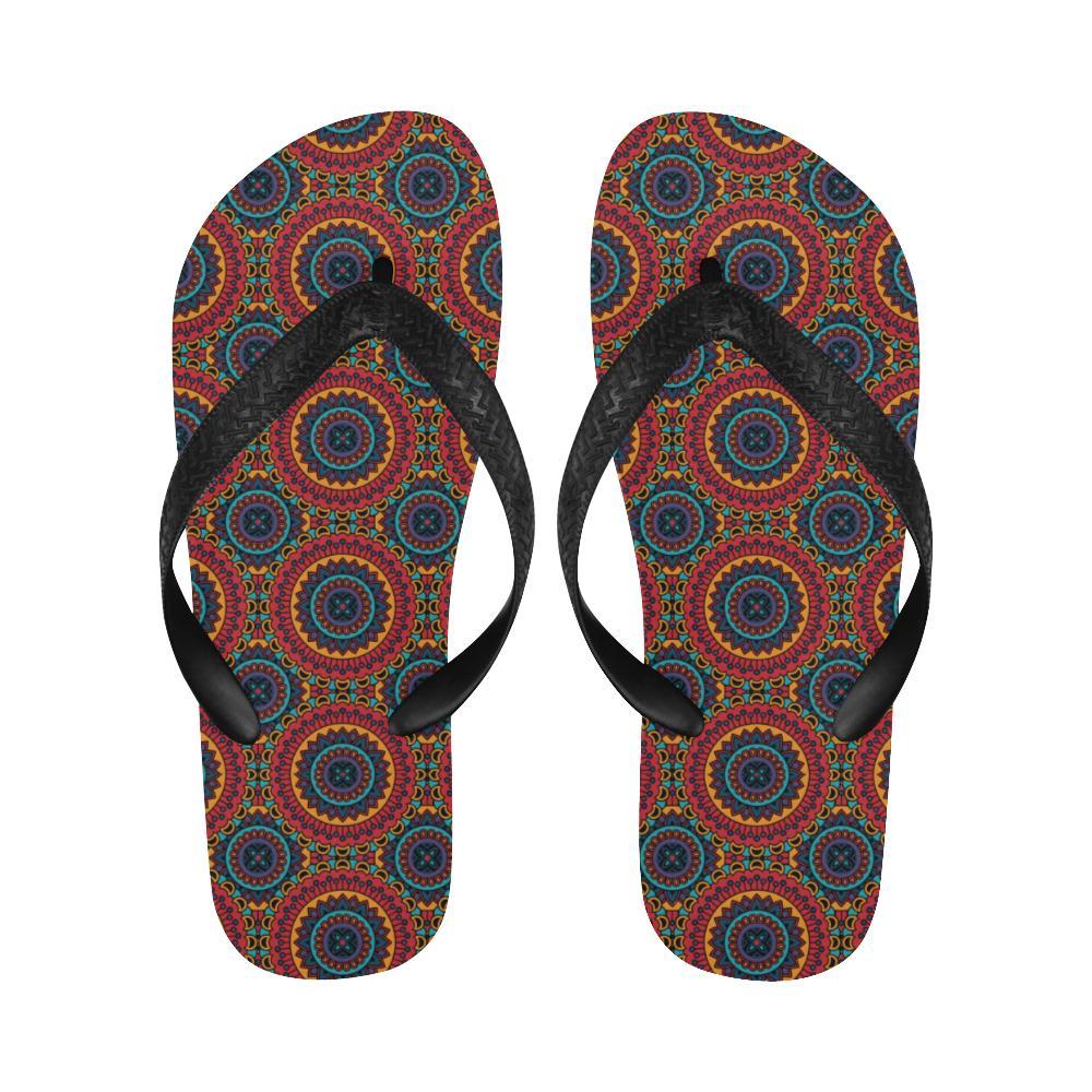 Bohemian Mandala Style Print Flip Flops-JTAMIGO.COM