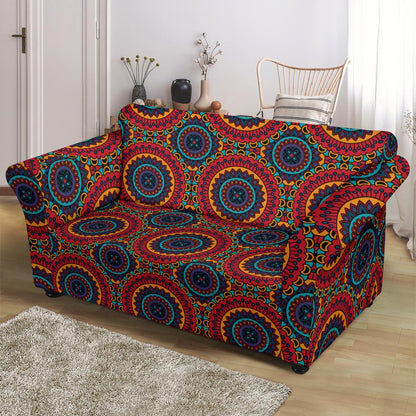 Bohemian Mandala Style Print Loveseat Slipcover-JTAMIGO.COM