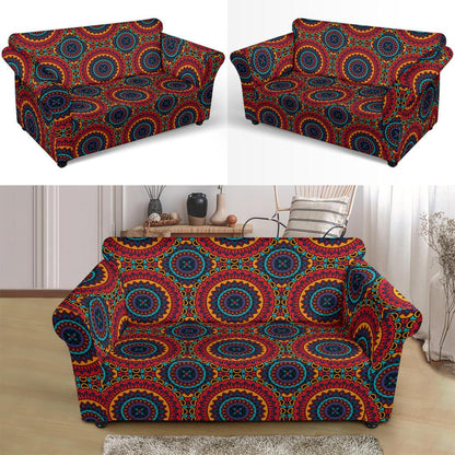 Bohemian Mandala Style Print Loveseat Slipcover-JTAMIGO.COM