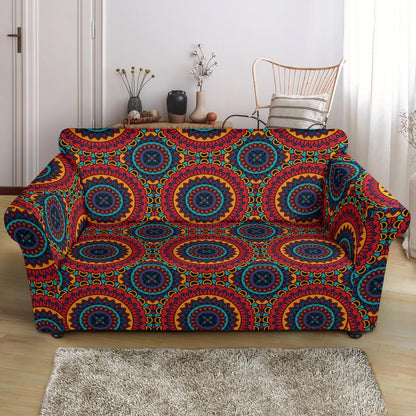 Bohemian Mandala Style Print Loveseat Slipcover-JTAMIGO.COM