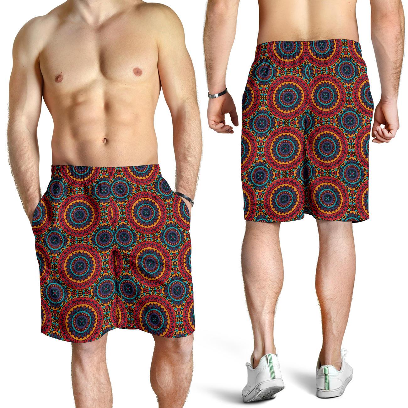 Bohemian Mandala Style Print Mens Shorts-JTAMIGO.COM