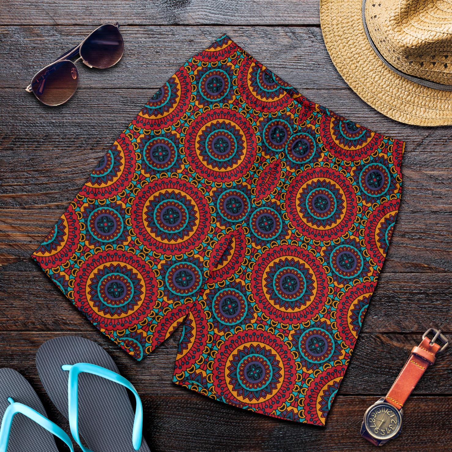 Bohemian Mandala Style Print Mens Shorts-JTAMIGO.COM