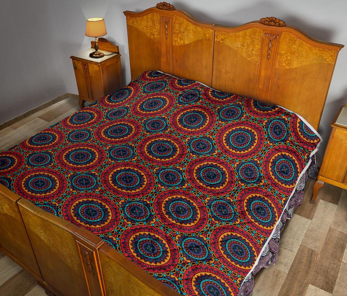 Bohemian Mandala Style Print Premium Quilt-JTAMIGO.COM