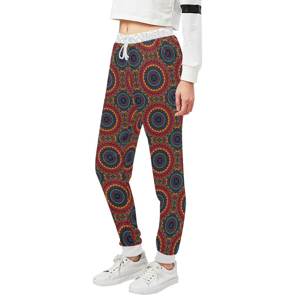 Bohemian Mandala Style Print Unisex Casual Sweatpants (Model L11)-JTAMIGO.COM