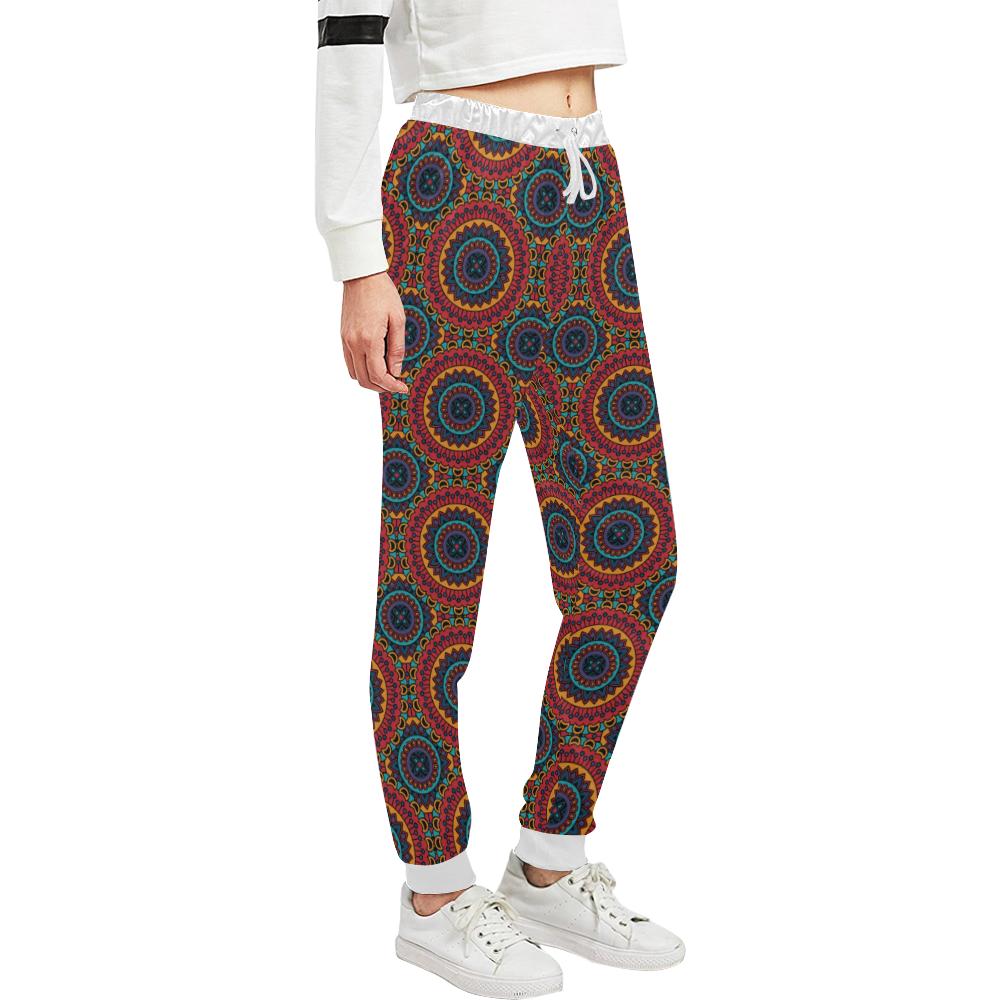 Bohemian Mandala Style Print Unisex Casual Sweatpants (Model L11)-JTAMIGO.COM