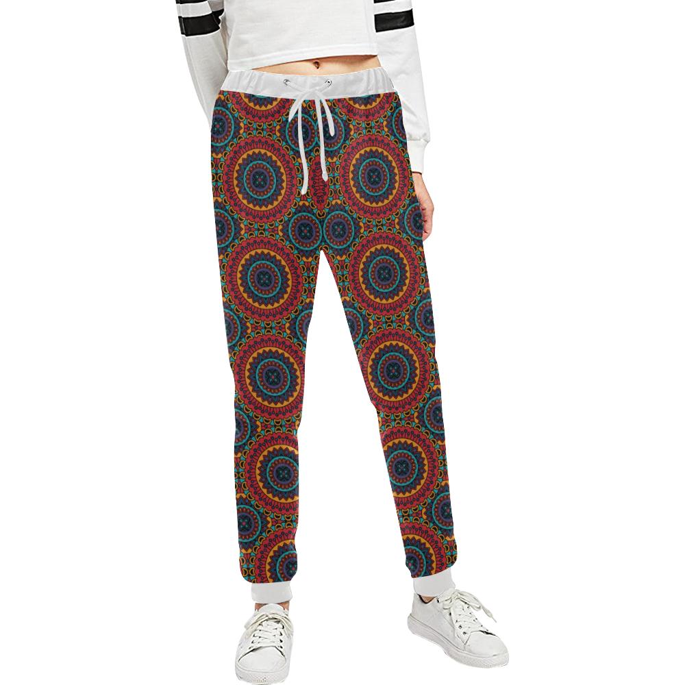 Bohemian Mandala Style Print Unisex Casual Sweatpants (Model L11)-JTAMIGO.COM