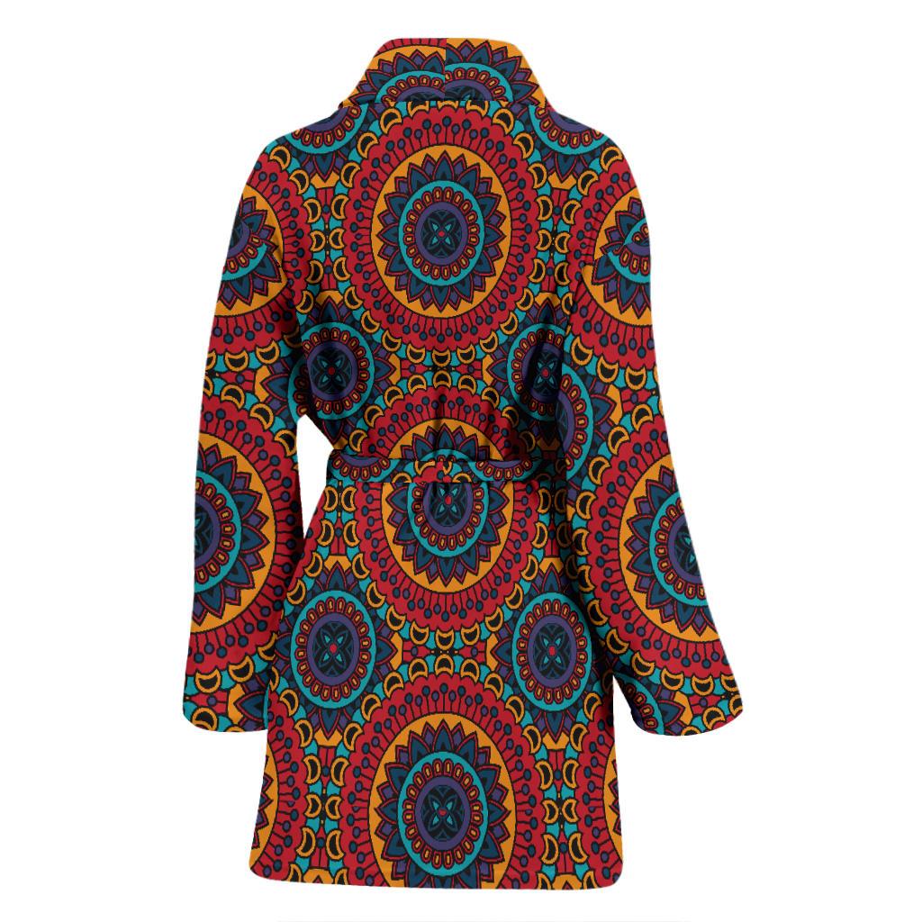 Bohemian Mandala Style Print Women Bath Robe-JTAMIGO.COM