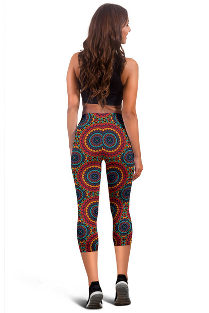 Bohemian Mandala Style Print Women Capris