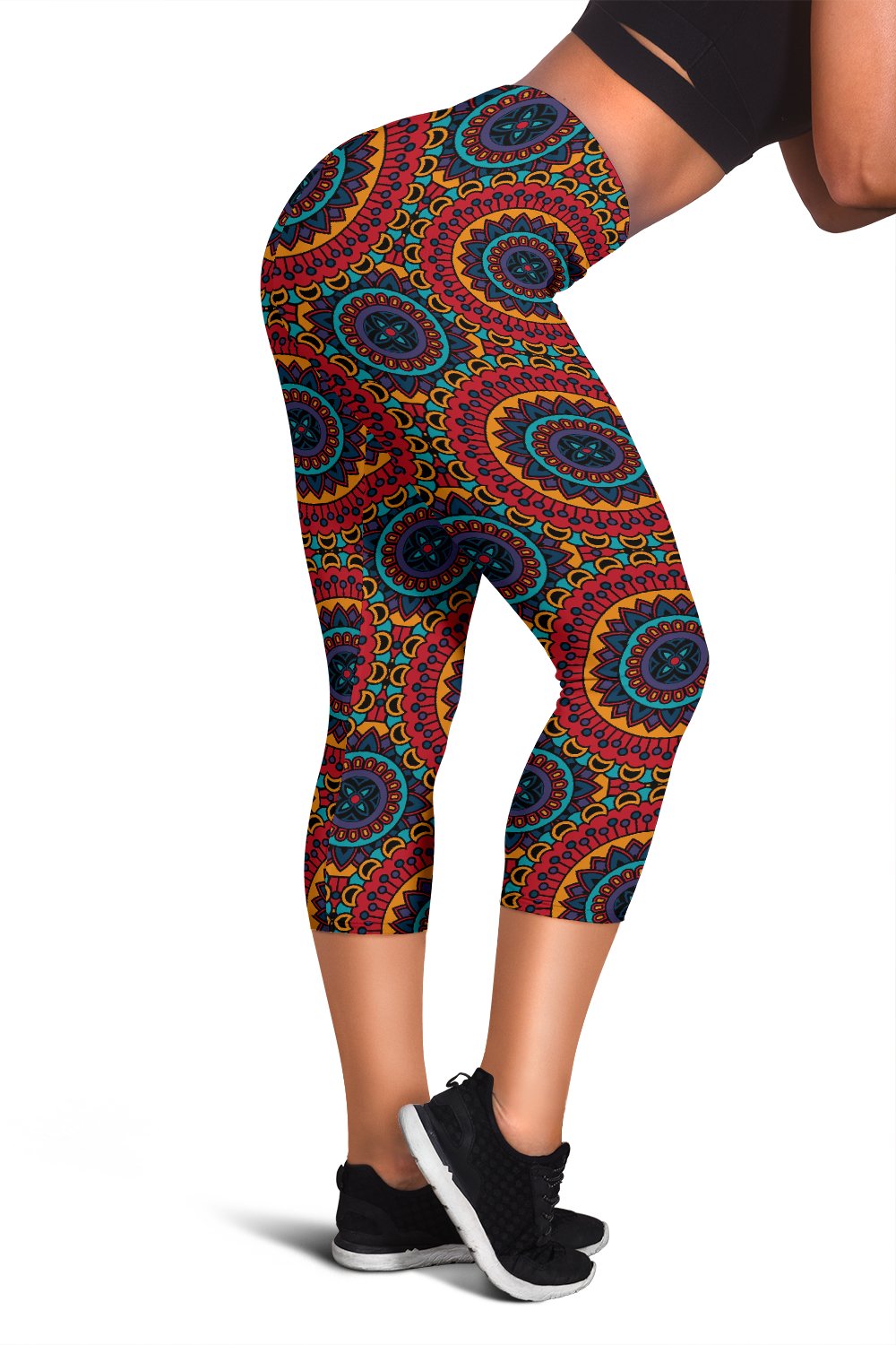 Bohemian Mandala Style Print Women Capris