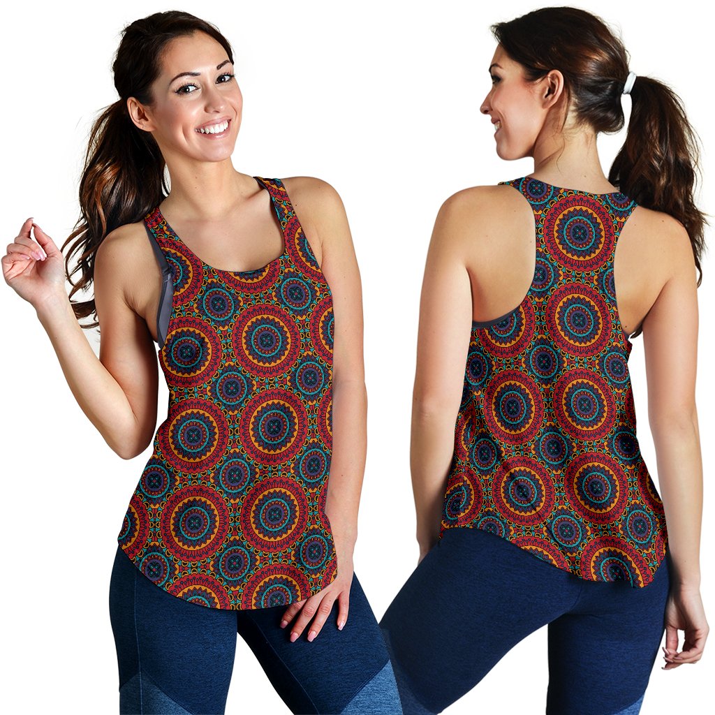 Bohemian Mandala Style Print Women Racerback Tank Top