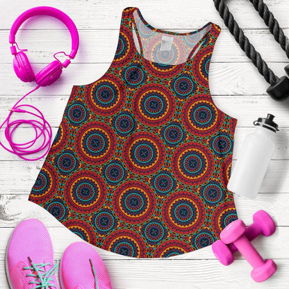 Bohemian Mandala Style Print Women Racerback Tank Top