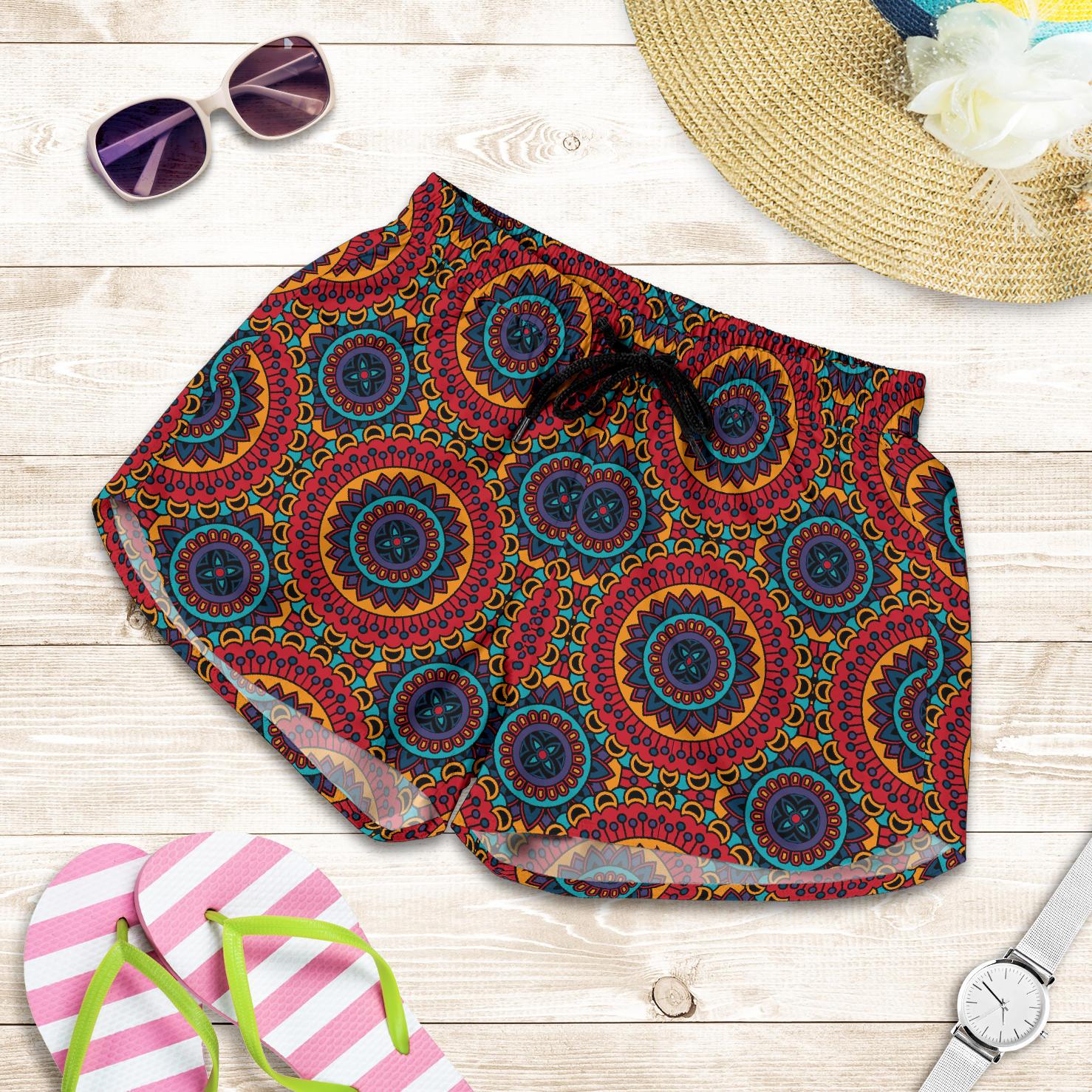 Bohemian Mandala Style Print Women Shorts-JTAMIGO.COM