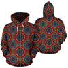 Bohemian Mandala Style Print Zip Up Hoodie