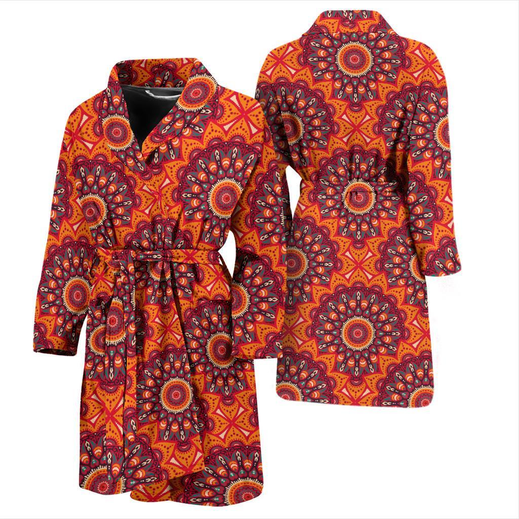 Bohemian Pattern Print Design 04 Men Bathrobe-JORJUNE.COM