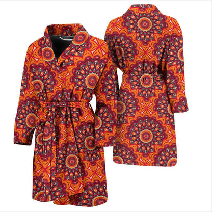 Bohemian Pattern Print Design 04 Men Bathrobe-JORJUNE.COM