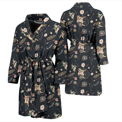 Bohemian Pattern Print Design 09 Men Bathrobe-JORJUNE.COM