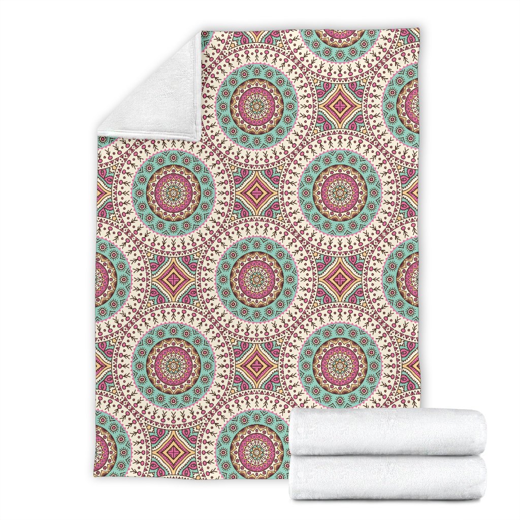Bohemian Round Style Print Fleece Blanket