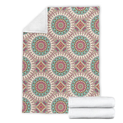 Bohemian Round Style Print Fleece Blanket