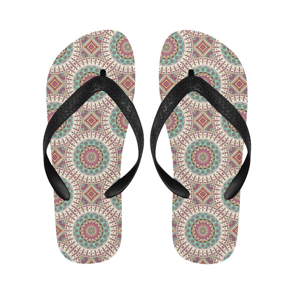 Bohemian Round Style Print Flip Flops-JTAMIGO.COM