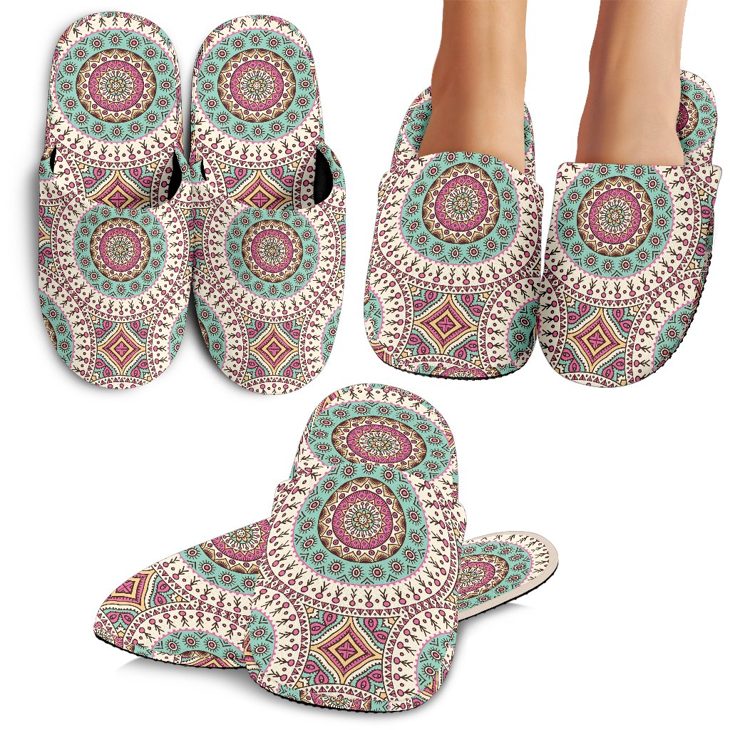 Bohemian Round Style Print House Slippers
