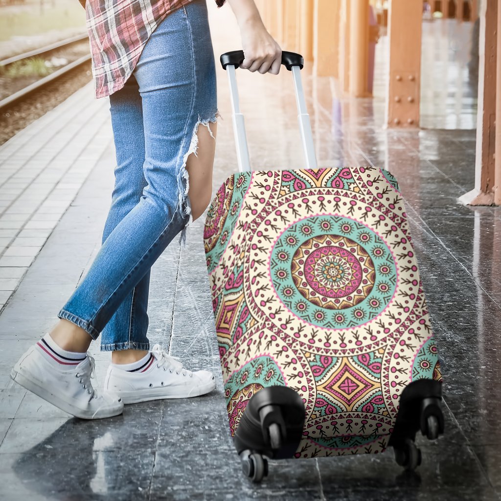 Bohemian Round Style Print Luggage Cover Protector