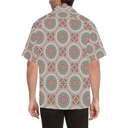 Bohemian Round Style Print Men Aloha Hawaiian Shirt