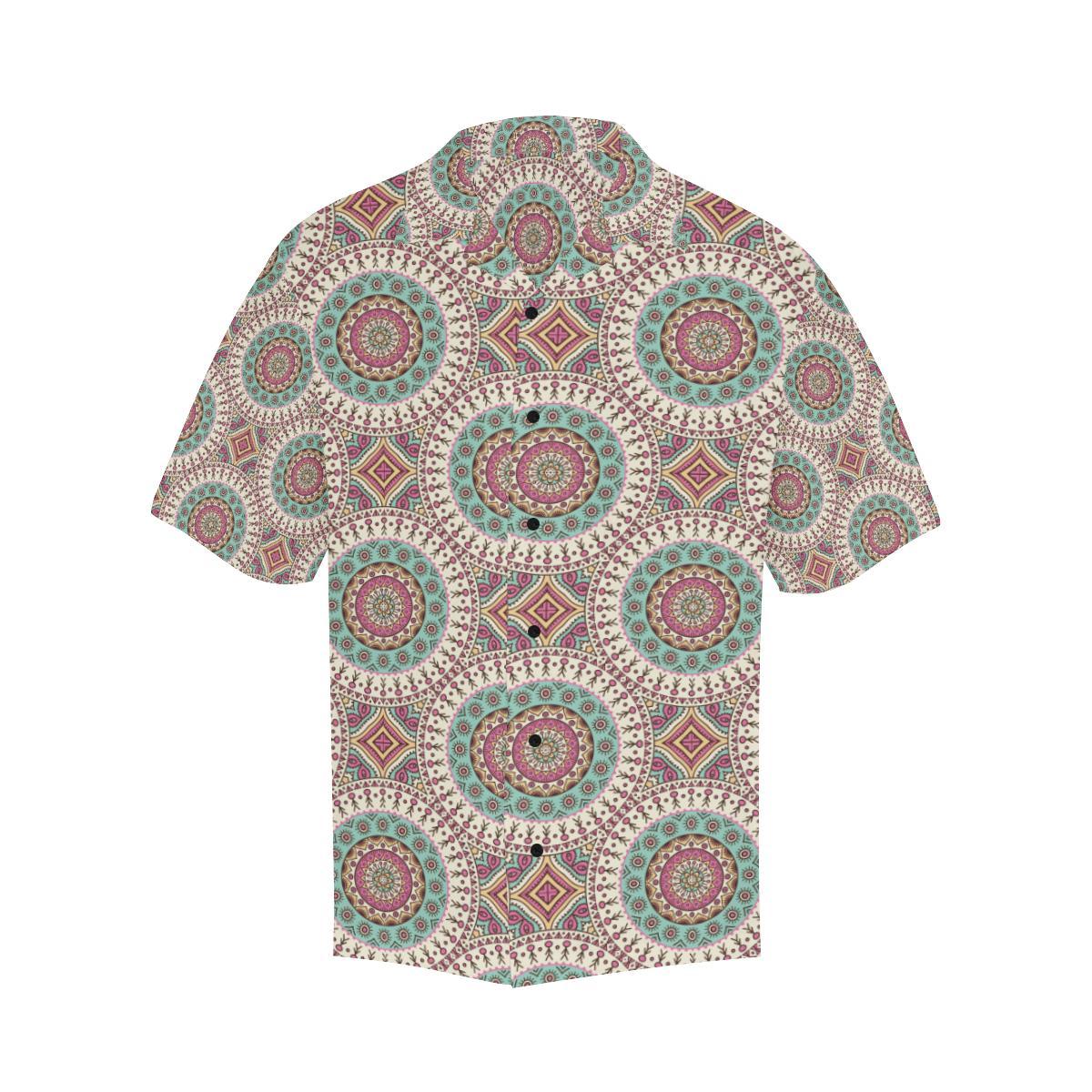 Bohemian Round Style Print Men Aloha Hawaiian Shirt