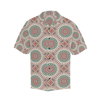 Bohemian Round Style Print Men Aloha Hawaiian Shirt