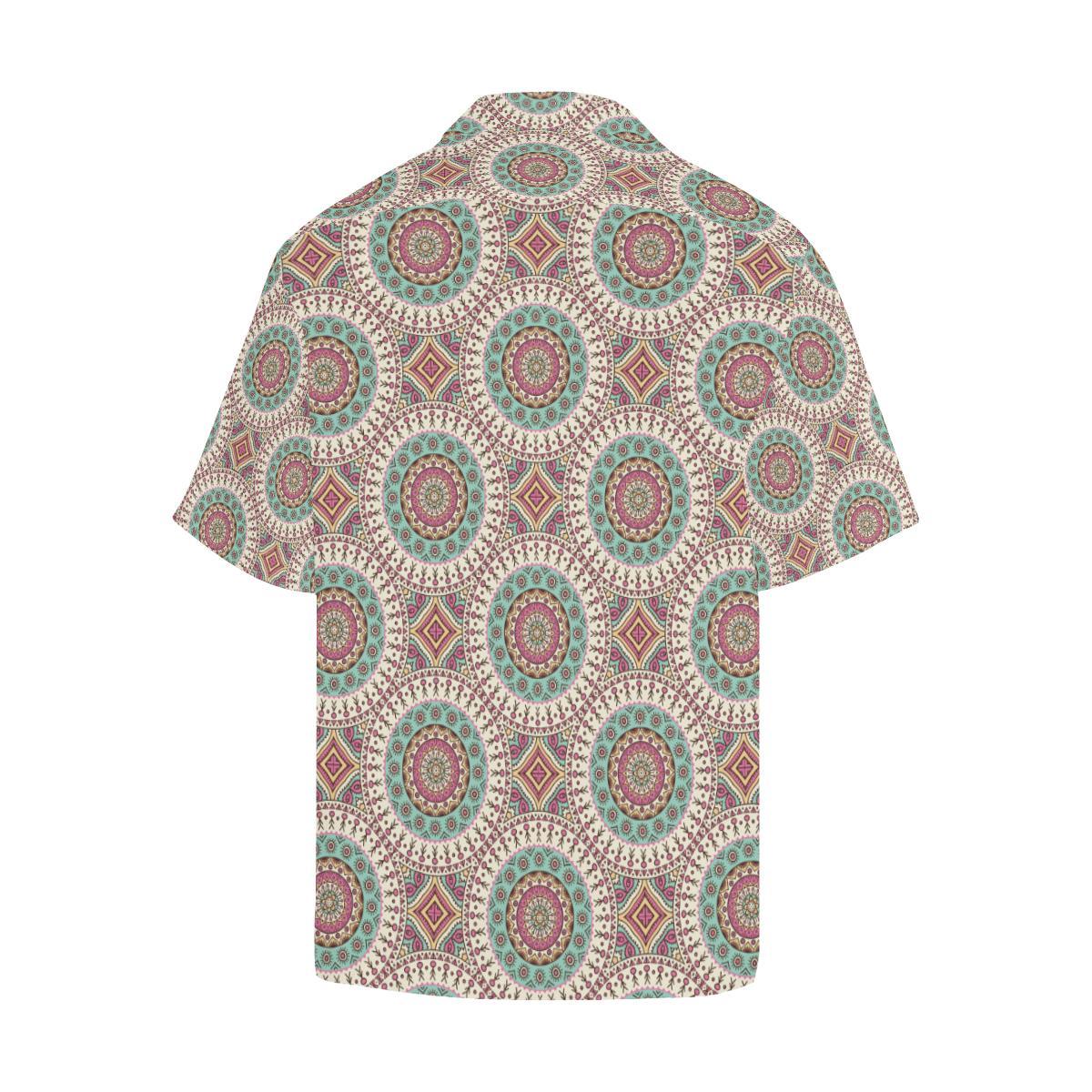 Bohemian Round Style Print Men Aloha Hawaiian Shirt