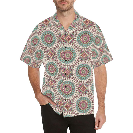 Bohemian Round Style Print Men Aloha Hawaiian Shirt