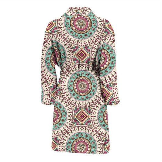Bohemian Round Style Print Men Bath Robe-JTAMIGO.COM