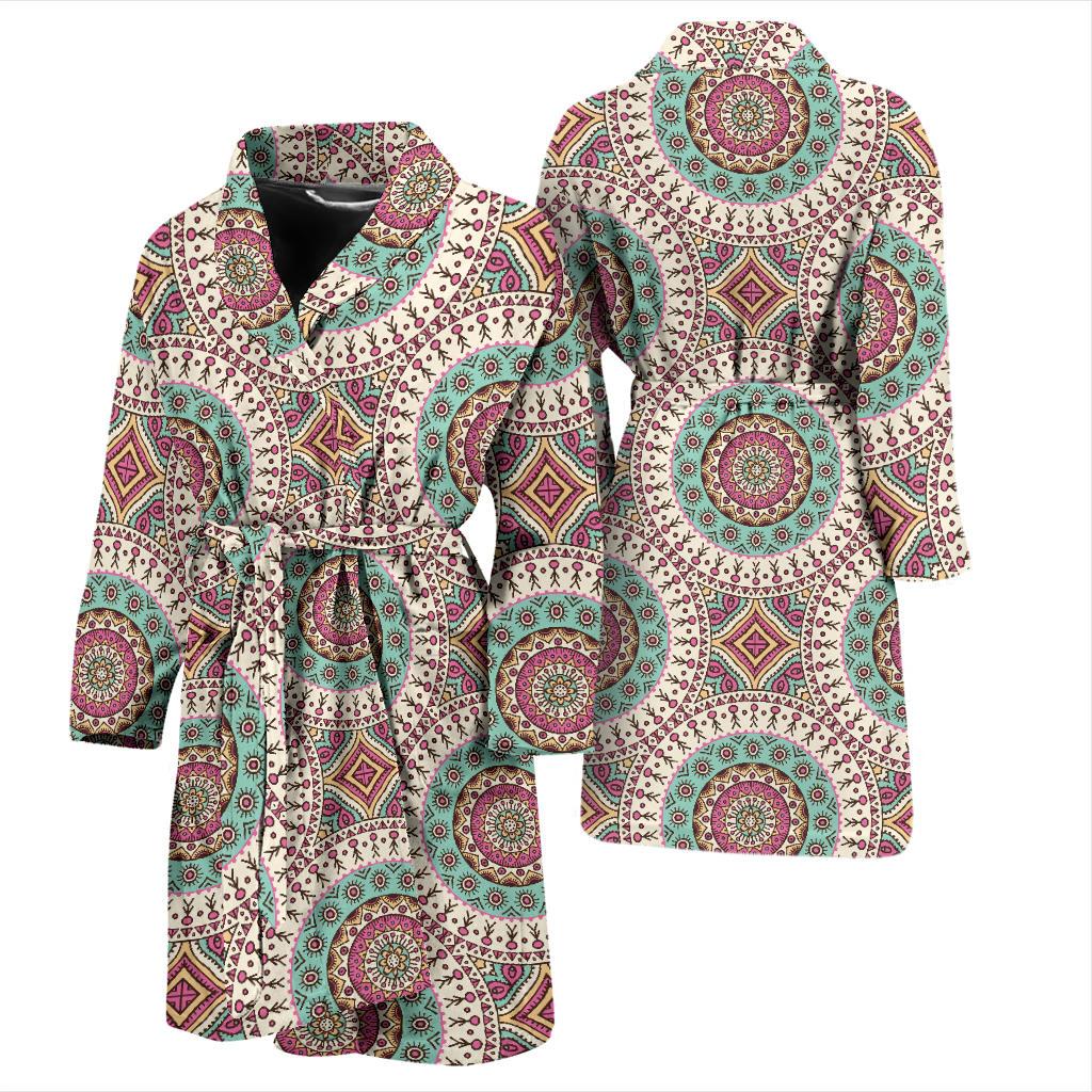 Bohemian Round Style Print Men Bath Robe-JTAMIGO.COM