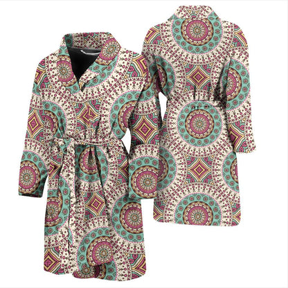 Bohemian Round Style Print Men Bath Robe-JTAMIGO.COM